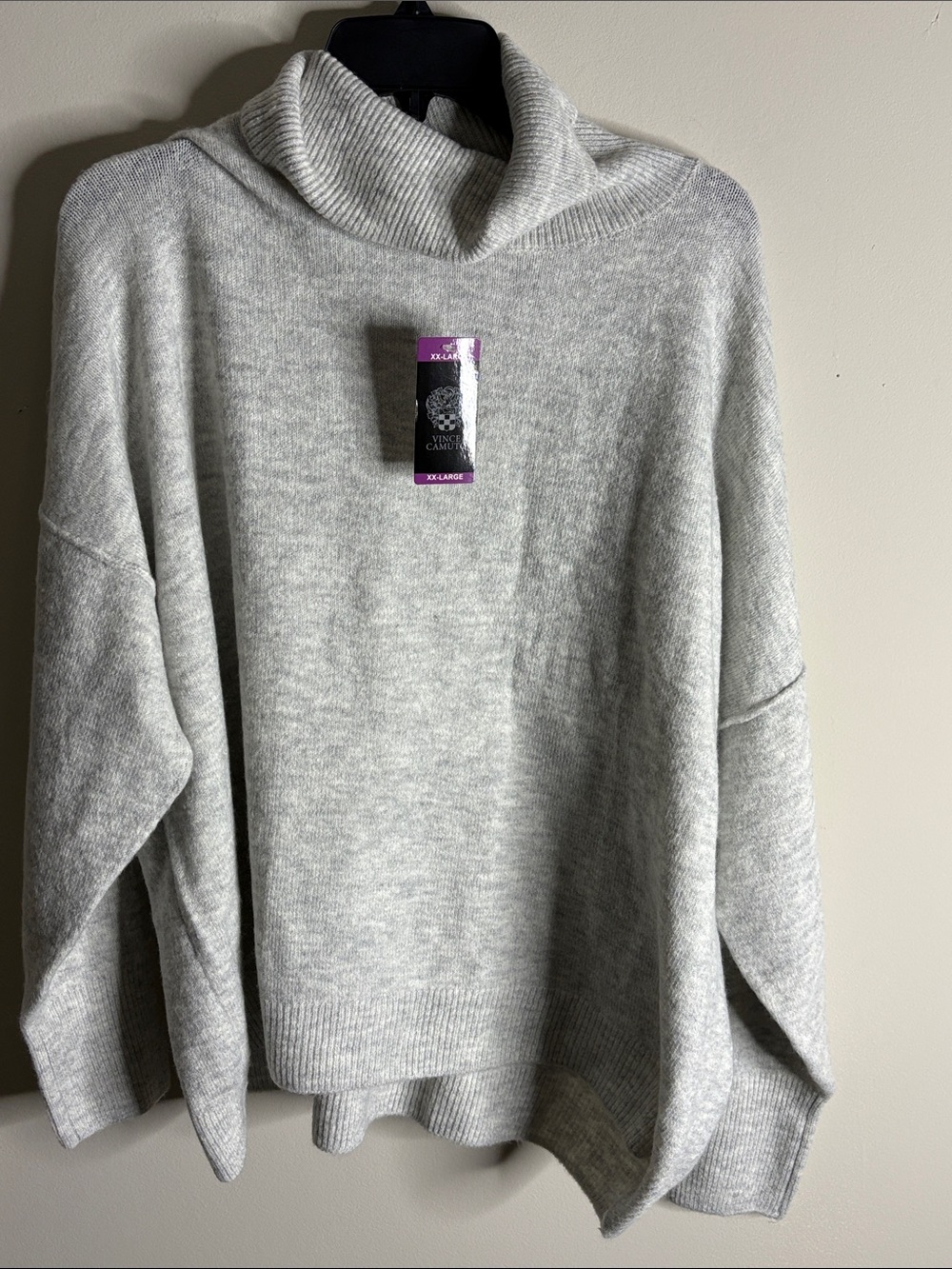 Vince Camuto Light Heather Gray Cowl-Neck Sweater